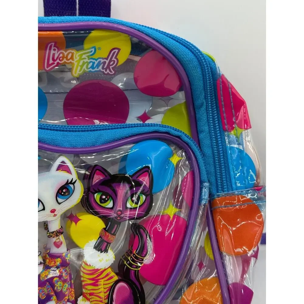 Vintage Lisa Frank Roxie & Rollie Siamese Cats Clear Mini Backpack